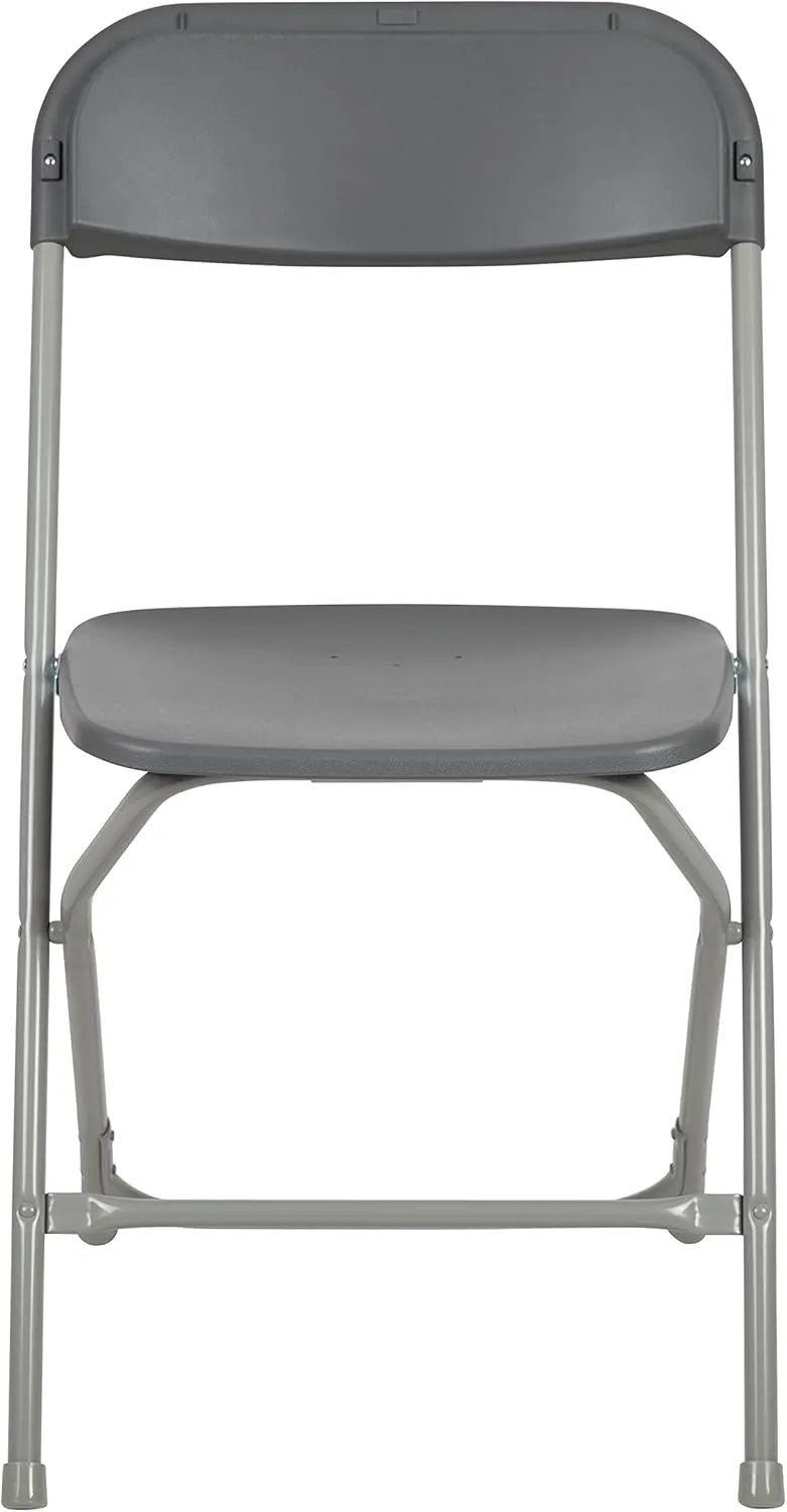 Flash Furniture Hercules Series Plastic Folding Chair - Grey - 6 Pack 650LB Weight Capacity Comfortable Event Chair-Lightweight Folding Chair