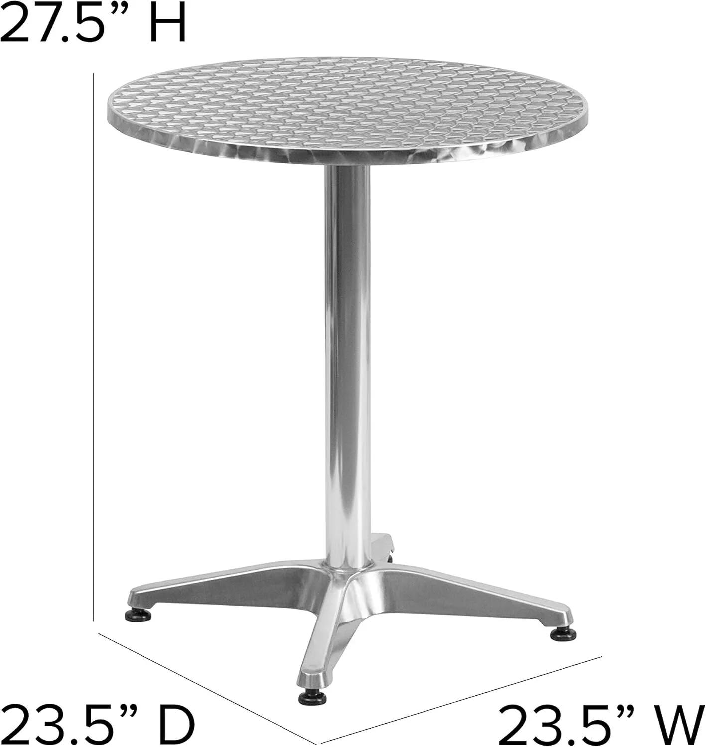 Flash Furniture Mellie 23.5'' Round Aluminum Indoor-Outdoor Table with Base
