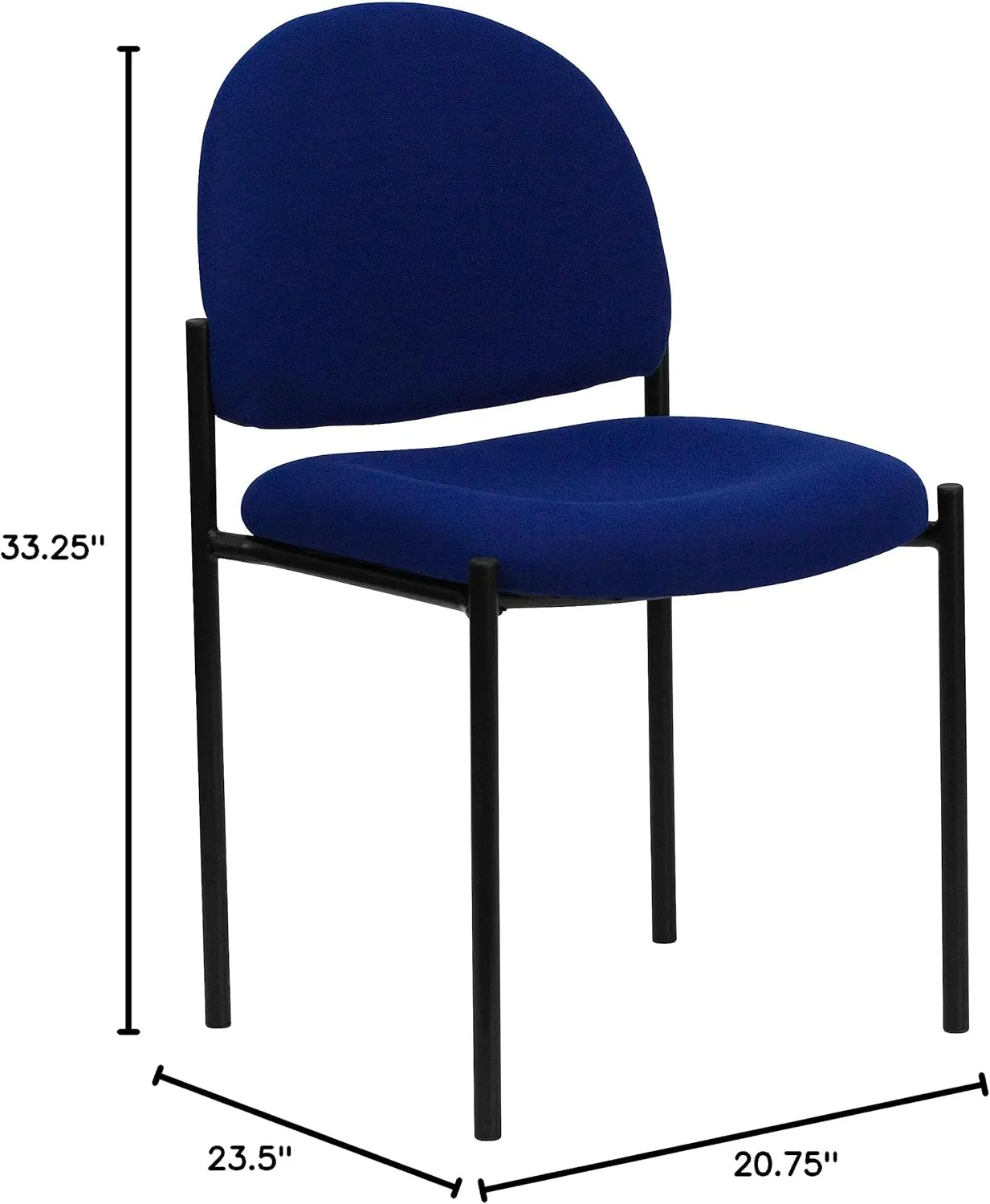Flash Furniture Tania Comfort Navy Fabric Stackable Steel Side Reception Chair