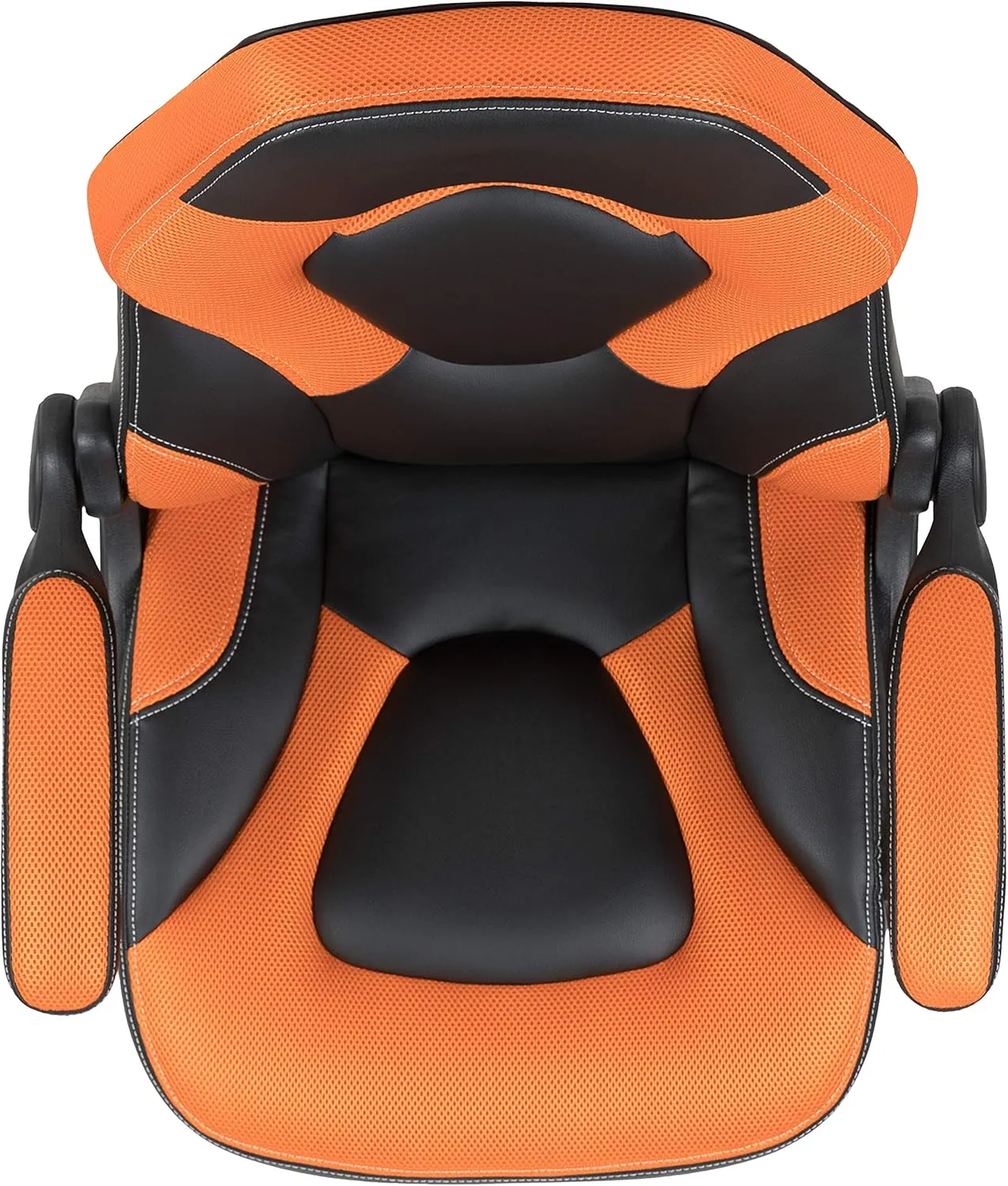 Flash Furniture X10 High-Back LeatherSoft Racing Style Gaming Chair with Flip-Up Arms, Ergonomic Padded Swivel Computer Chair, Orange/Black