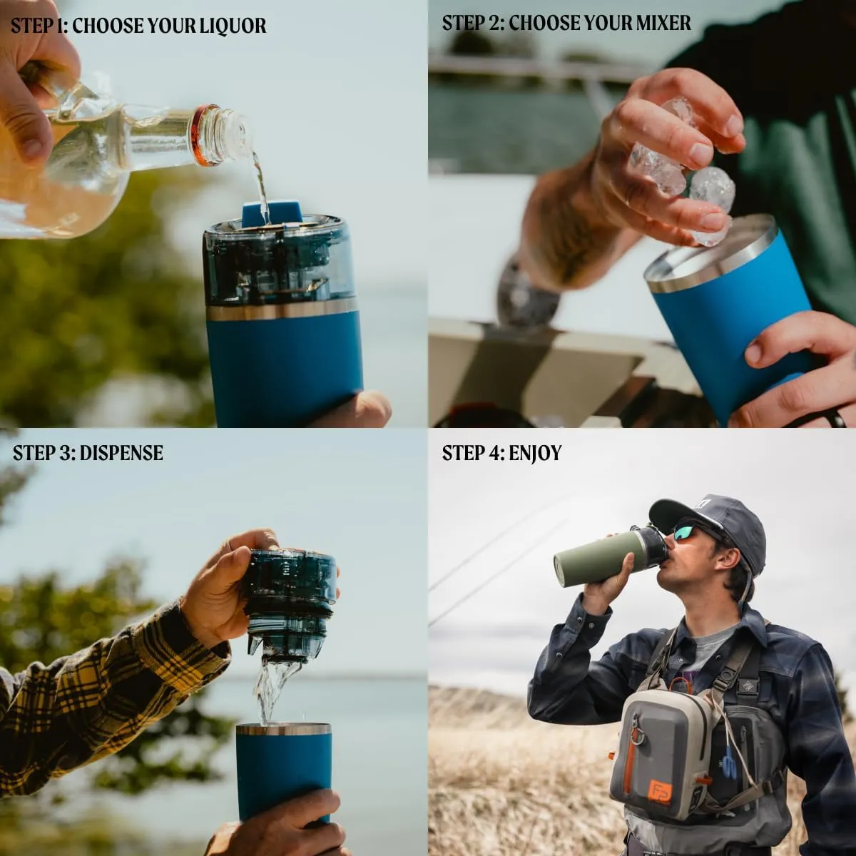 FlasKap Madic 9oz Drinking System: Compatible with Most 30oz Tumblers, Mixed Drink Well Attachment, Leak Proof Lid