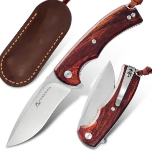 Flipper Folding Pocket knife M390 Steel Blade and Desert Ironwood Handle,60-62HRC Blade,Folding knife.Tactical knives,EDC knife Outdoor camping use knife