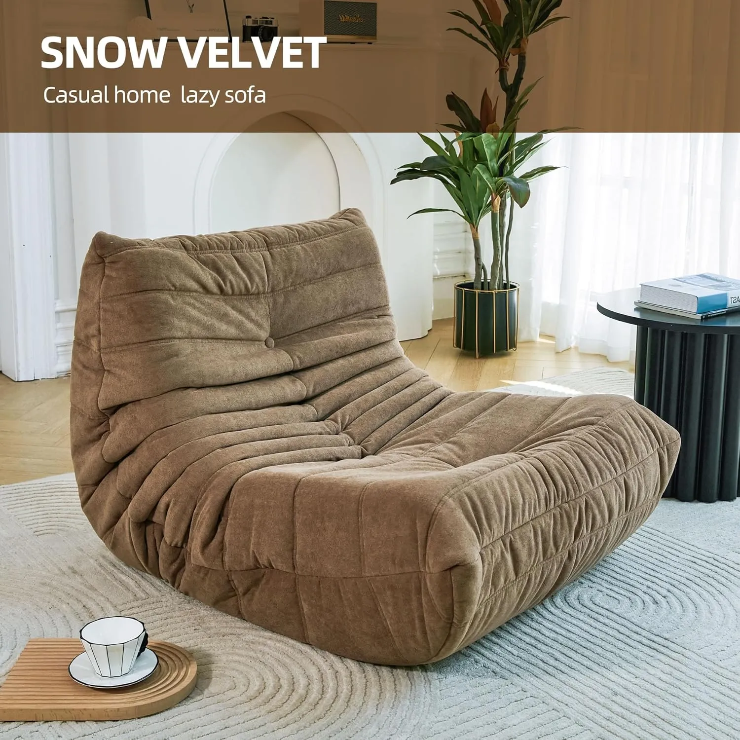 Floor Sofa Bean Bag Chair for Adults Fireside Bean Bag Lounger Memory Foam Chair for Home, Office, Apartment or Gaming Venue