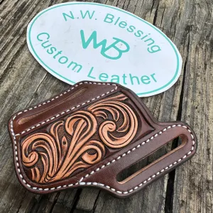 Floral Carved Folding Knife Sheath