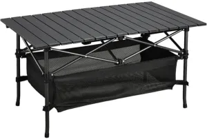 Foldable Camping Table, Portable Aluminum Folding Camp Table That Fold Up Lightweight, Grill Beach Table for Outdoor, Backyard, BBQ, Party, Patio, Picnic (Black)