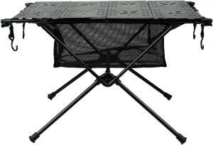 Foldable Camping Table - Portable Lightweight Aluminum Outdoor Table for Camping, Beach, Picnic | Compact Folding Design with Mesh Storage & Vented Top