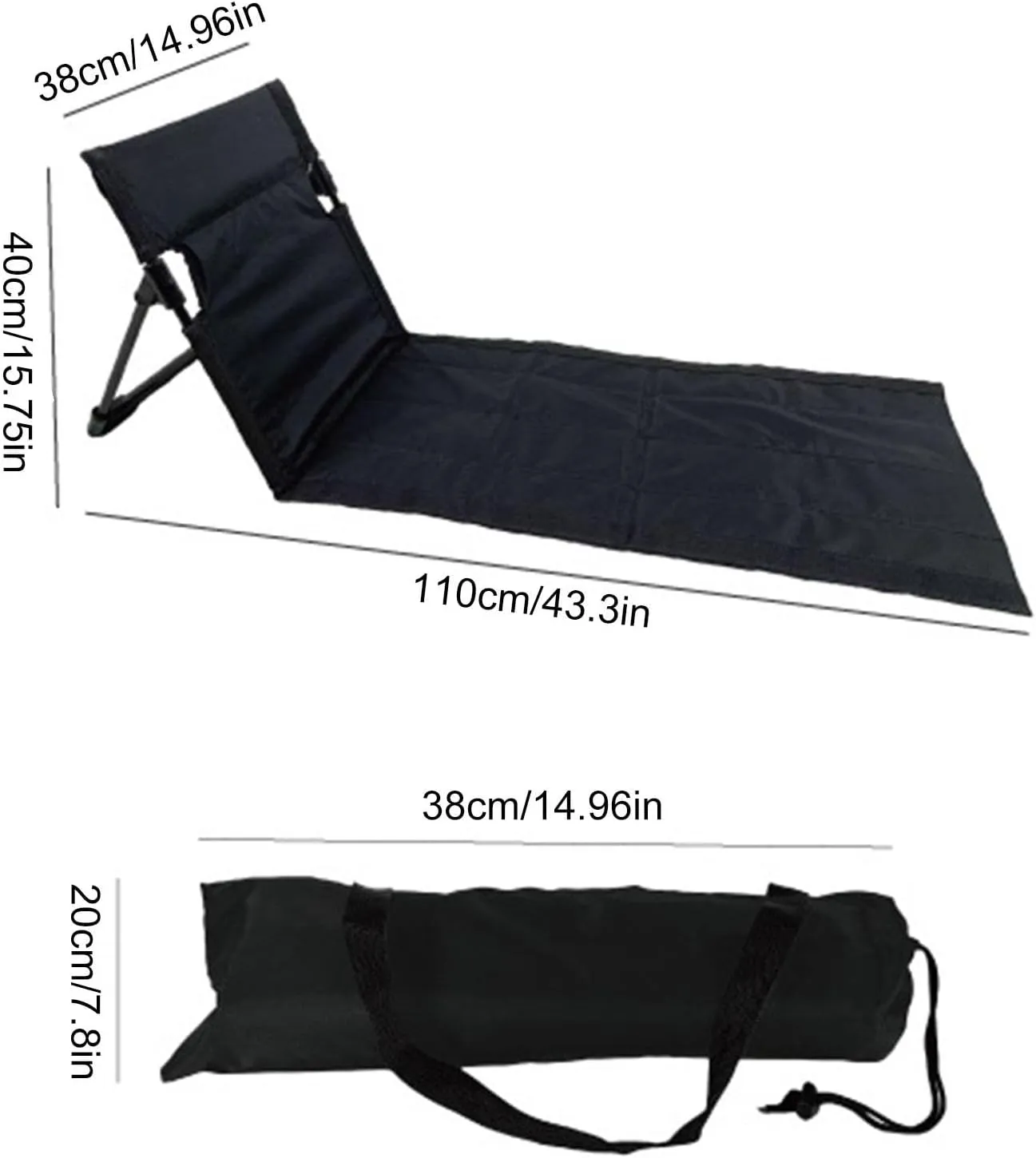 Foldable Lounge Chair - Oxford Cloth Portable Beach Lounger | Lightweight Beach Chair for Adults | Folding Portable Beach Lounger Tanning Mat for Sunbathing