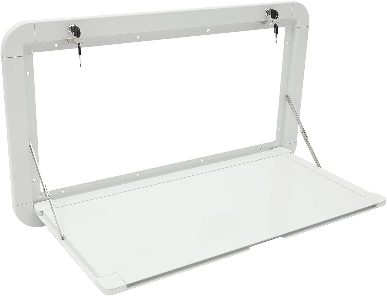 Foldable RV Table 31.5 x 17.7 Inches Outside Picnic Lockable Wall Mounted Table Folding Dining Table Computer Workstation for Campervans and Motorhomes