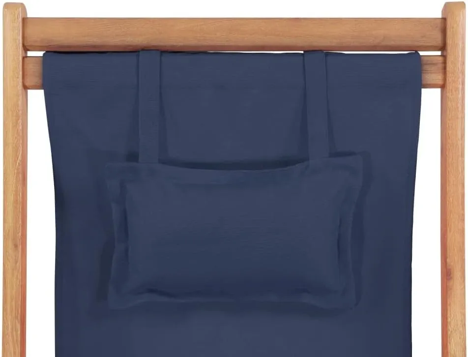 Folding Beach Chair, Outdoor Camping Chair Outdoor Seating Furniture Balcony Furniture for Backyard Balcony Beach Garden Fabric and Wooden Frame Blue