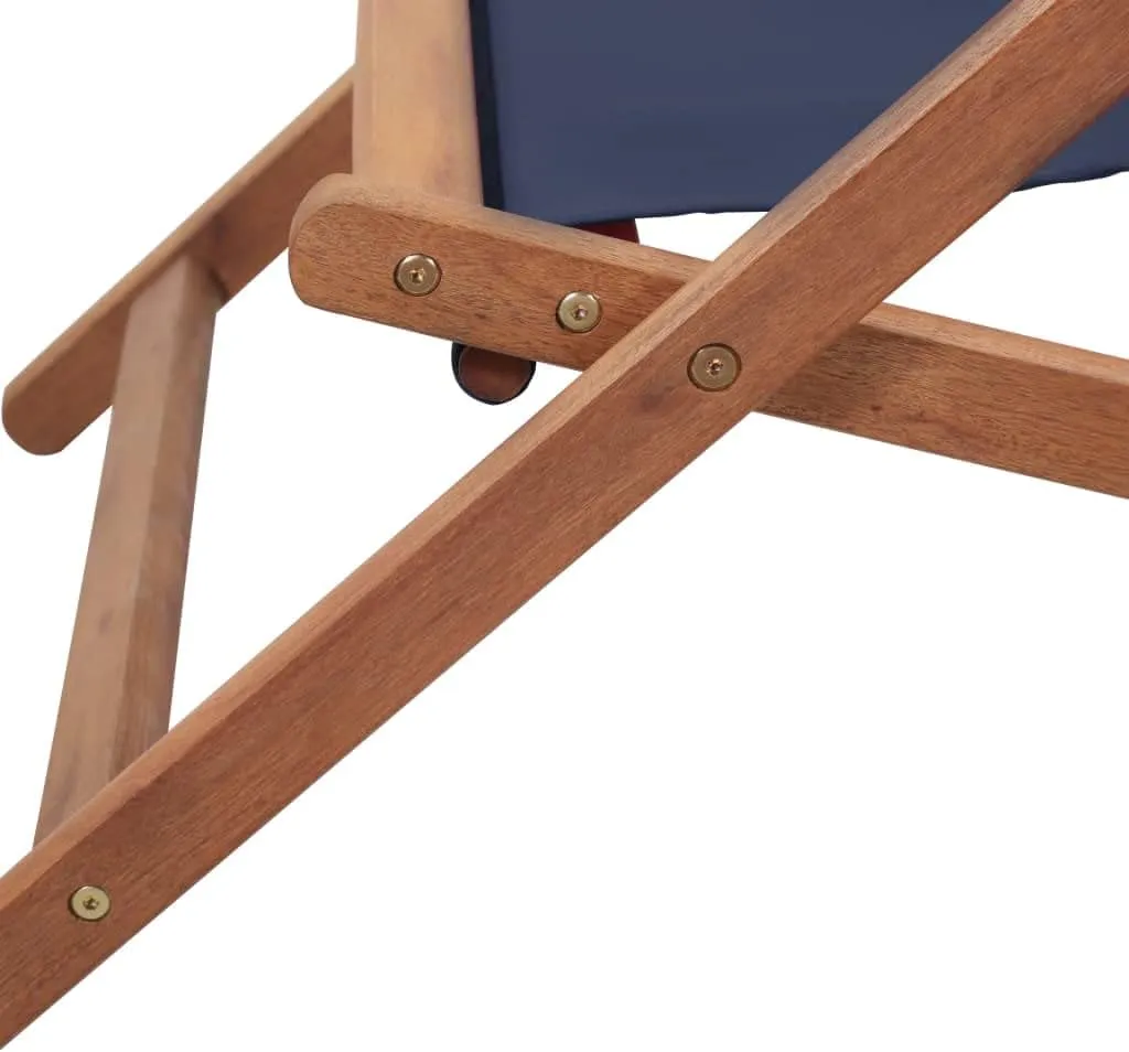 Folding Beach Chair, Outdoor Camping Chair Outdoor Seating Furniture Balcony Furniture for Backyard Balcony Beach Garden Fabric and Wooden Frame Blue