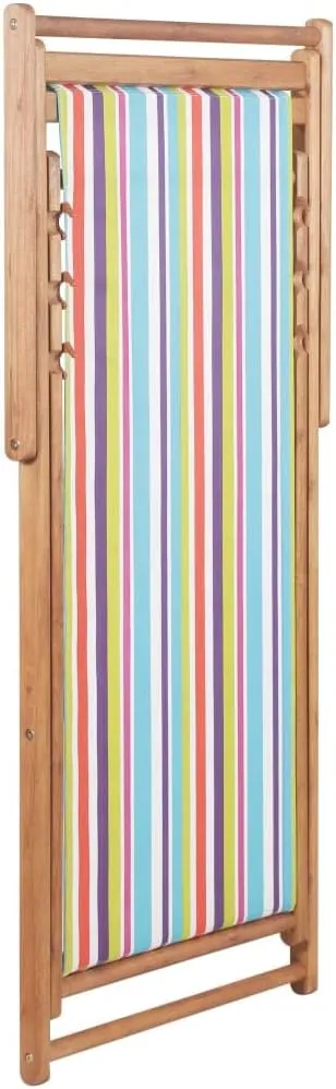 Folding Beach Chair with Sturdy Wooden Frame and Durable Fabric Multicolor 3-Position Reclining Foldable Lightweight for Outdoor Camping Garden Patio Balcony Beach and Tanning