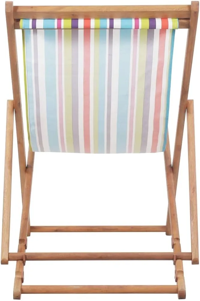 Folding Beach Chair with Sturdy Wooden Frame and Durable Fabric Multicolor 3-Position Reclining Foldable Lightweight for Outdoor Camping Garden Patio Balcony Beach and Tanning