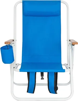 Folding Beach Recliner Chair Lightweight Portable Backpack Chair with Cup Holder for Camp,Outdoor,Travel