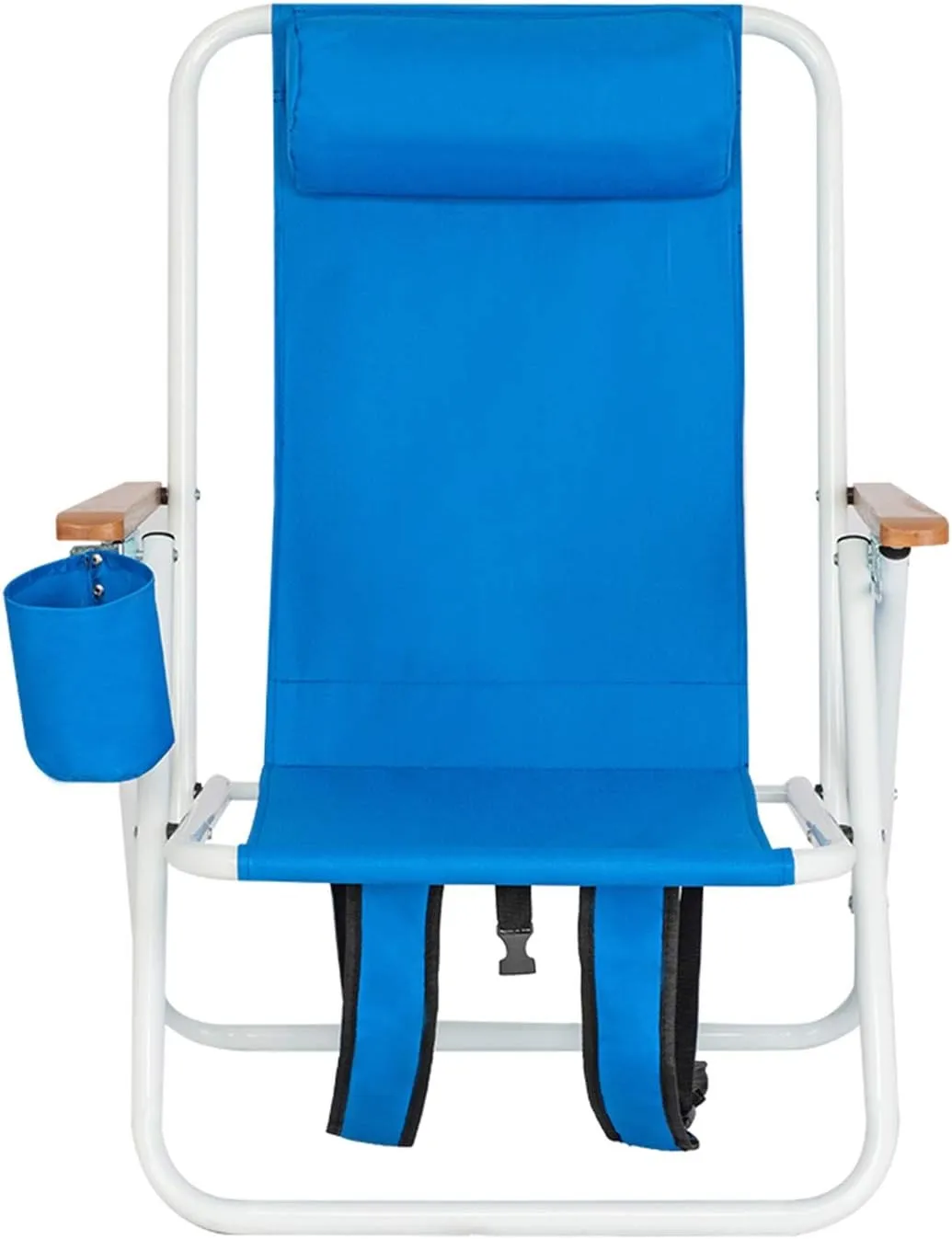 Folding Beach Recliner Chair Lightweight Portable Backpack Chair with Cup Holder for Camp,Outdoor,Travel