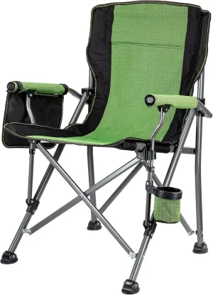 Folding Camping Chair – Extra-Wide Lightweight Outdoor Chair with Armrests and Cup Holder (120kg Capacity)