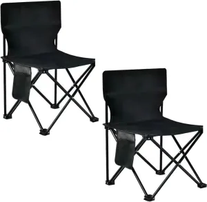 Folding Camping Chair for Adult Lightweight Portable Outside Beach Chair Black 2 Pack