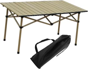 Folding Camping Table 2 to4 Persons Stable Foldable Easy to Set up Side Table for Tailgating Backyard Picnics Bbqs Camping, Beige