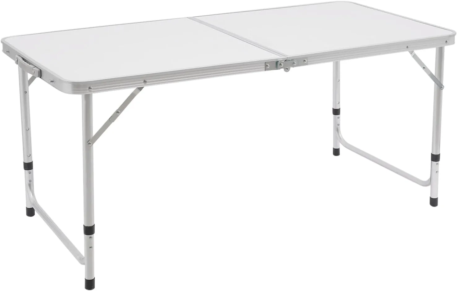 Folding Camping Table, 47 inch Aluminum Folding Table, Picnic Table with Handle, Height Adjustable Portable Camp Table for Picnic, BBQ, Party