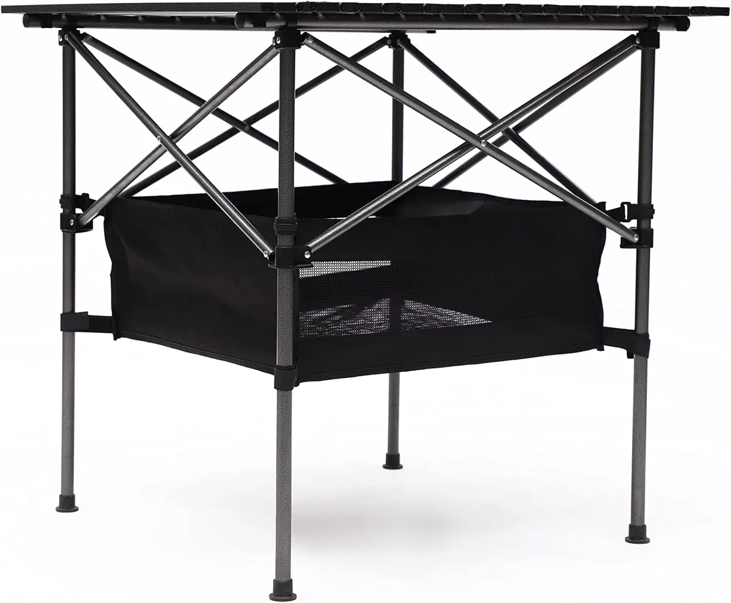 Folding Camping Table Lightweight Aluminum Table for Outdoor BBQ Backyard Patio Party 120Lbs (Black2, 27.56" L x 27.56 "W x 27.56 "H)