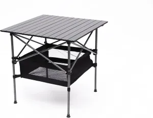 Folding Camping Table Lightweight Aluminum Table for Outdoor BBQ Backyard Patio Party 120Lbs (Black2, 27.56" L x 27.56 "W x 27.56 "H)
