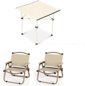 Folding Camping Table Outdoor Folding Table Portable Aluminum Roll-up Table Carrying Bag for Camping Backpacking Picnic BBQ Party，Camping Tables and Chairs