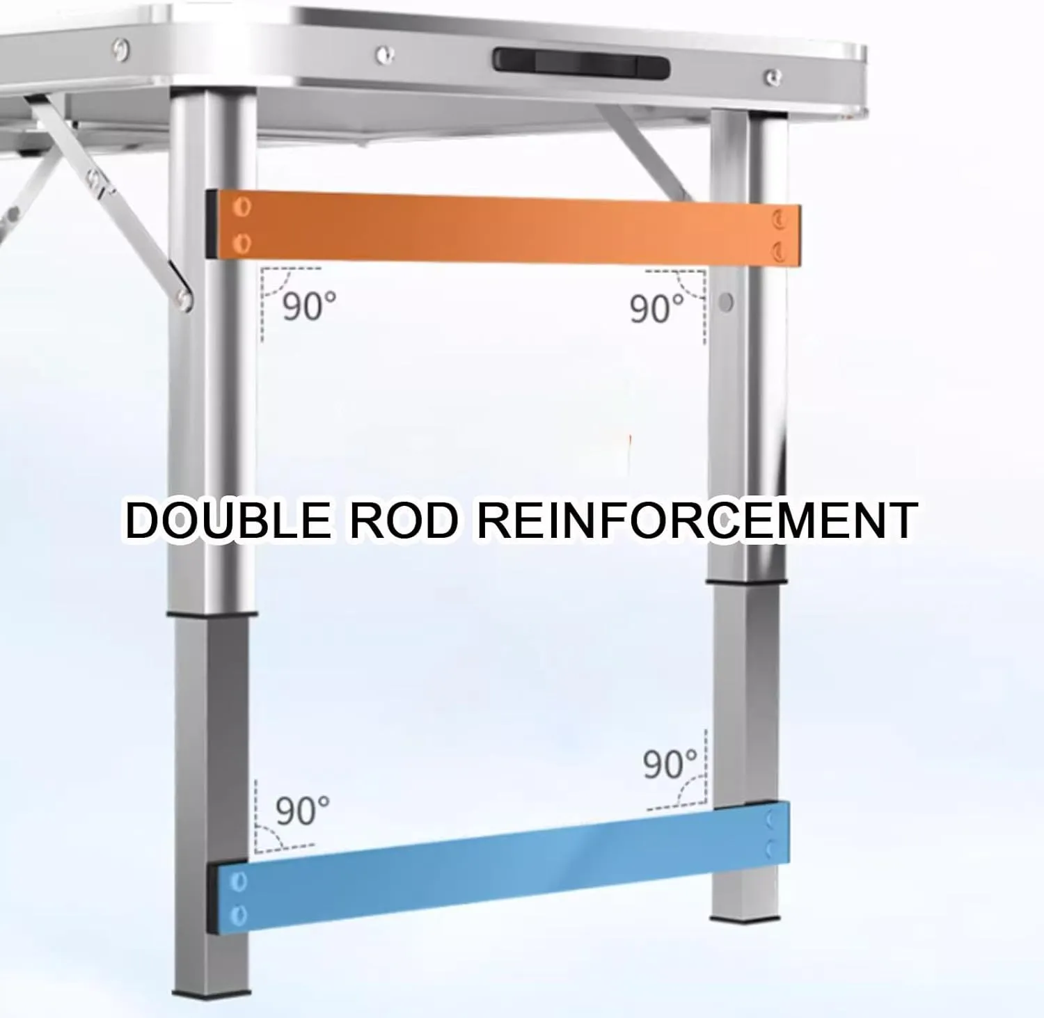 Folding Camping Table Portable Adjustable Height Aluminum Folding Beach Table for Indoor Outdoor Picnic Backyard(White,120 * 60cm)