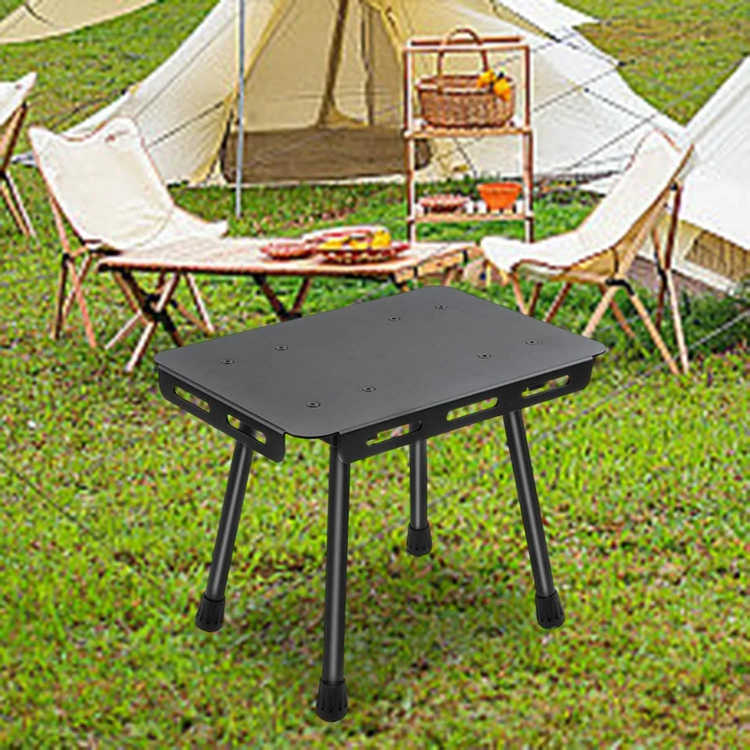 Folding Camping Table Portable Stool Heavy Duty Lightweight Furniture Picnic Table Small Chair for Fishing Patio Backpacking