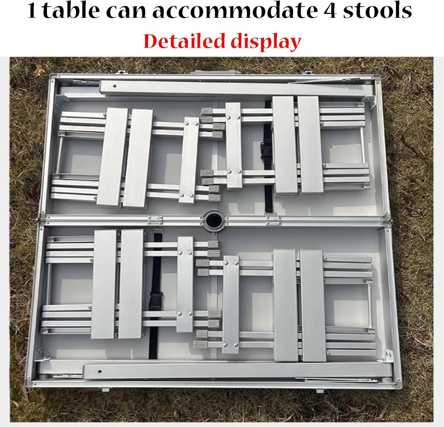 Folding Camping Table Square-shaped Picnic Table Aluminum Alloy Camping Table Roll Up Desktop with Storage Bag for Outdoor
