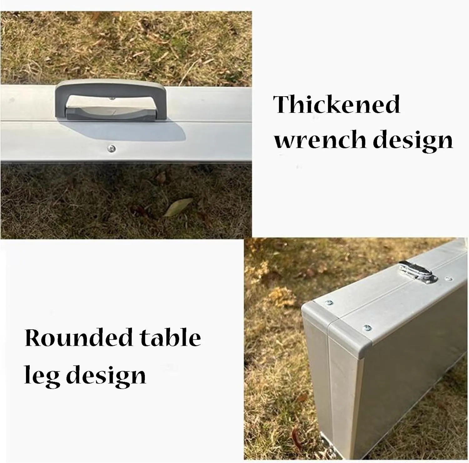 Folding Camping Table Square-shaped Picnic Table Aluminum Alloy Camping Table Roll Up Desktop with Storage Bag for Outdoor