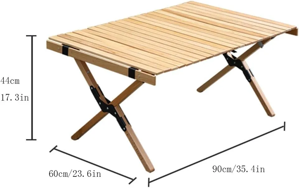 Folding Camping Table Stable Lightweight Aluminum Roll-up Table Outdoor Picnic Backyard Party Side Table