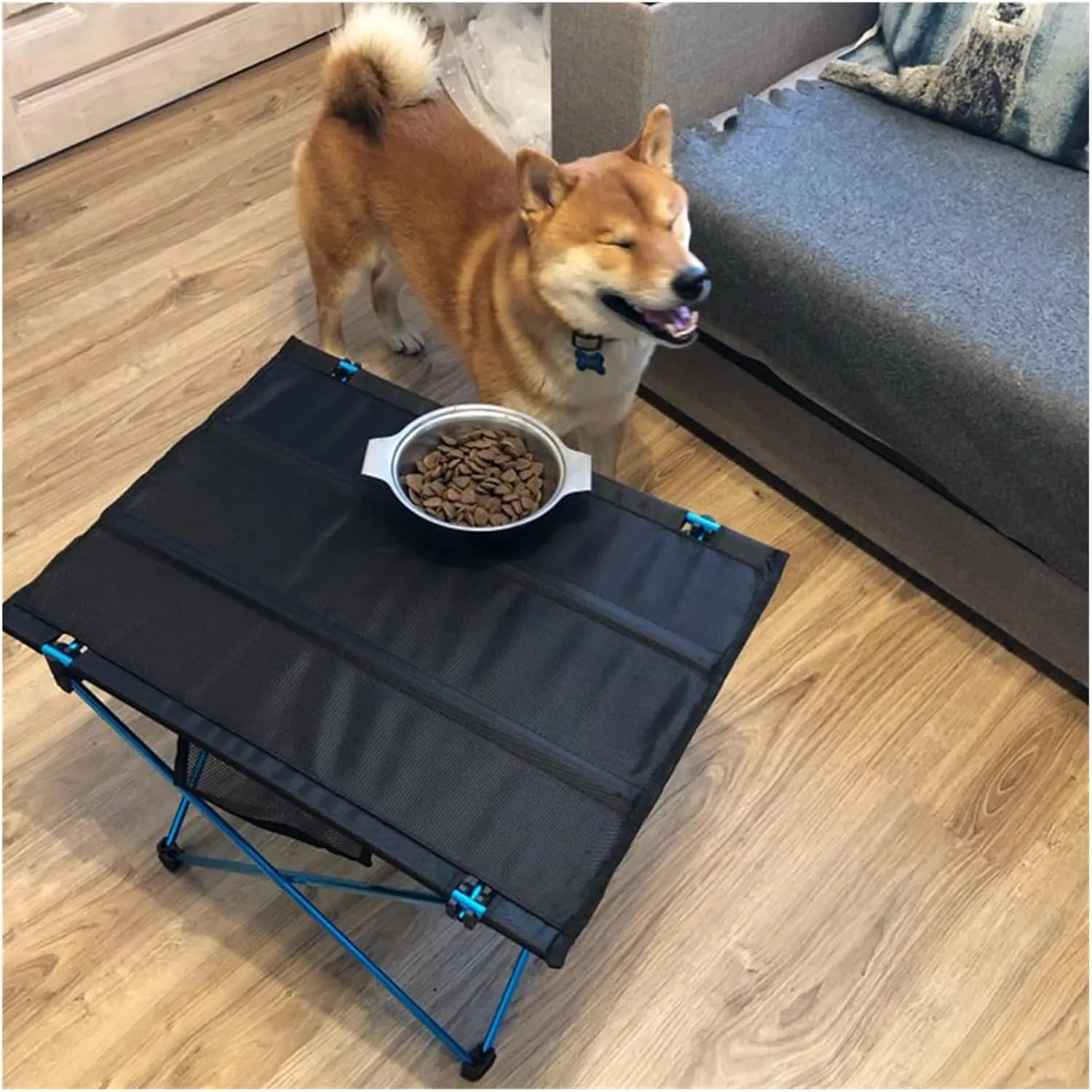 Folding Dining Table Aluminium Alloy Ultra Light Folding Desk Portable Foldable Table Camping Outdoor Fur Computer Bed Tables Picnic (Color : Orange)