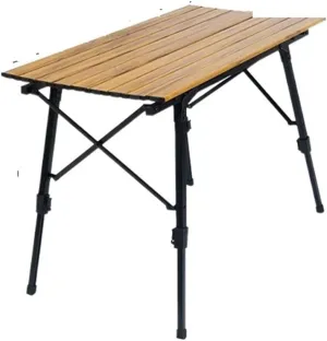 Folding Dining Table Aluminum Alloy Egg Roll Table Large Lifting Camping Table Portable Camping Aluminum Plate Table Outdoor Folding Table Wood Grain (Color : 90Type)