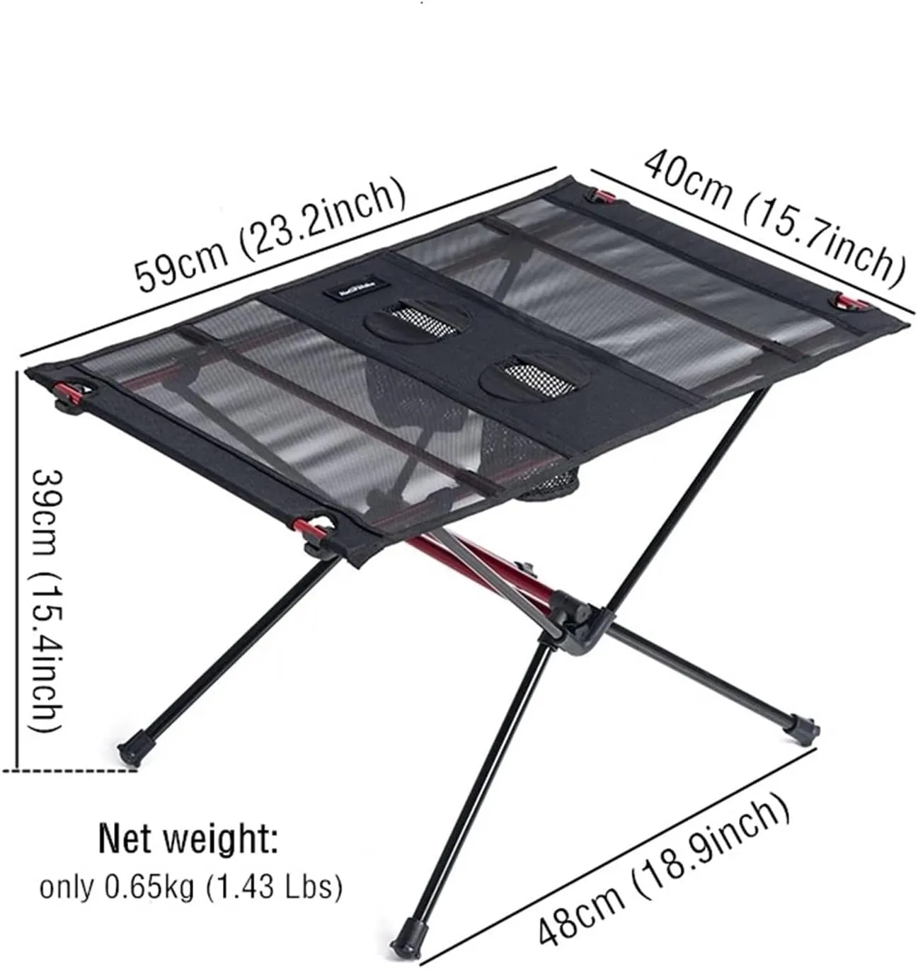 Folding Dining Table Outdoor Folding Camping Table Foldable Picnic Table Camping Table Ultralight Collapsible Aluminum Roll Up, Black (652g)