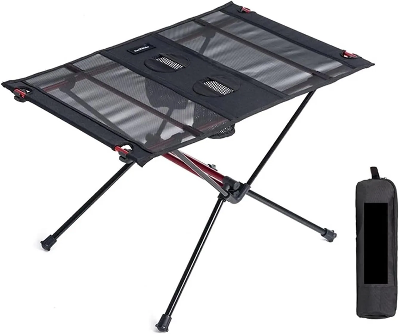 Folding Dining Table Outdoor Folding Camping Table Foldable Picnic Table Camping Table Ultralight Collapsible Aluminum Roll Up, Black (652g)