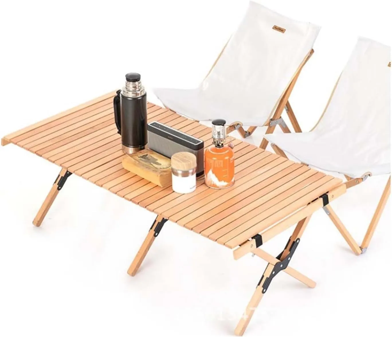 Folding Dining Table Outdoor Picnic Barbecue Tours Tableware Table for Camping Folding Egg Roll Table Portable Foldable Wood Table (Color : 120x60x43CM)
