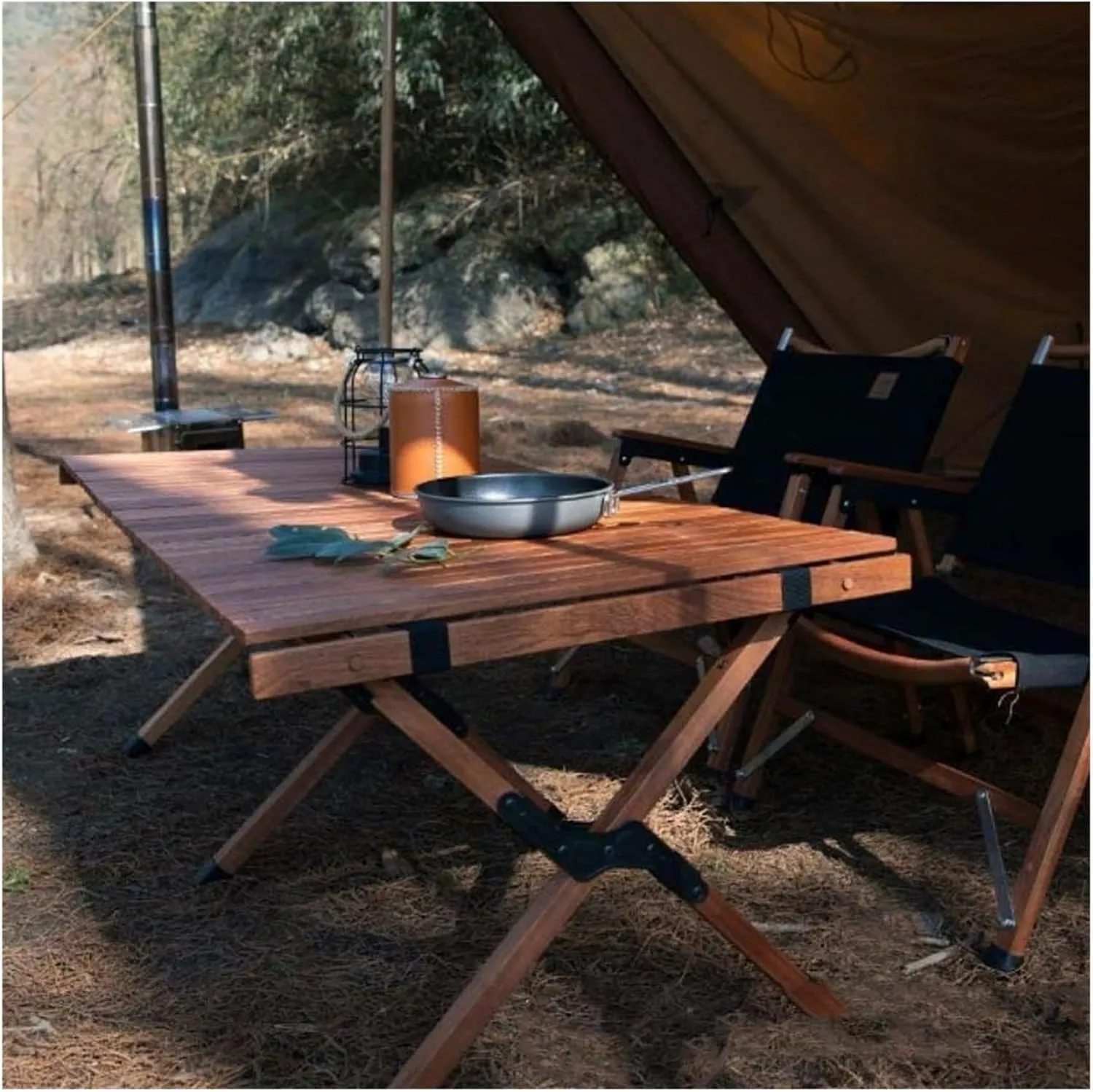 Folding Dining Table Outdoor Picnic Barbecue Tours Tableware Table for Camping Folding Egg Roll Table Portable Foldable Wood Table (Color : 120x60x43CM)