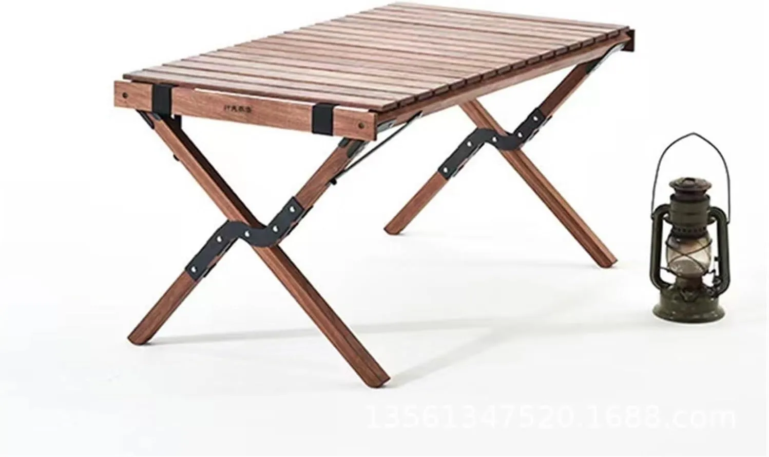 Folding Dining Table Outdoor Picnic Barbecue Tours Tableware Table for Camping Folding Egg Roll Table Portable Foldable Wood Table (Color : 120x60x43CM)