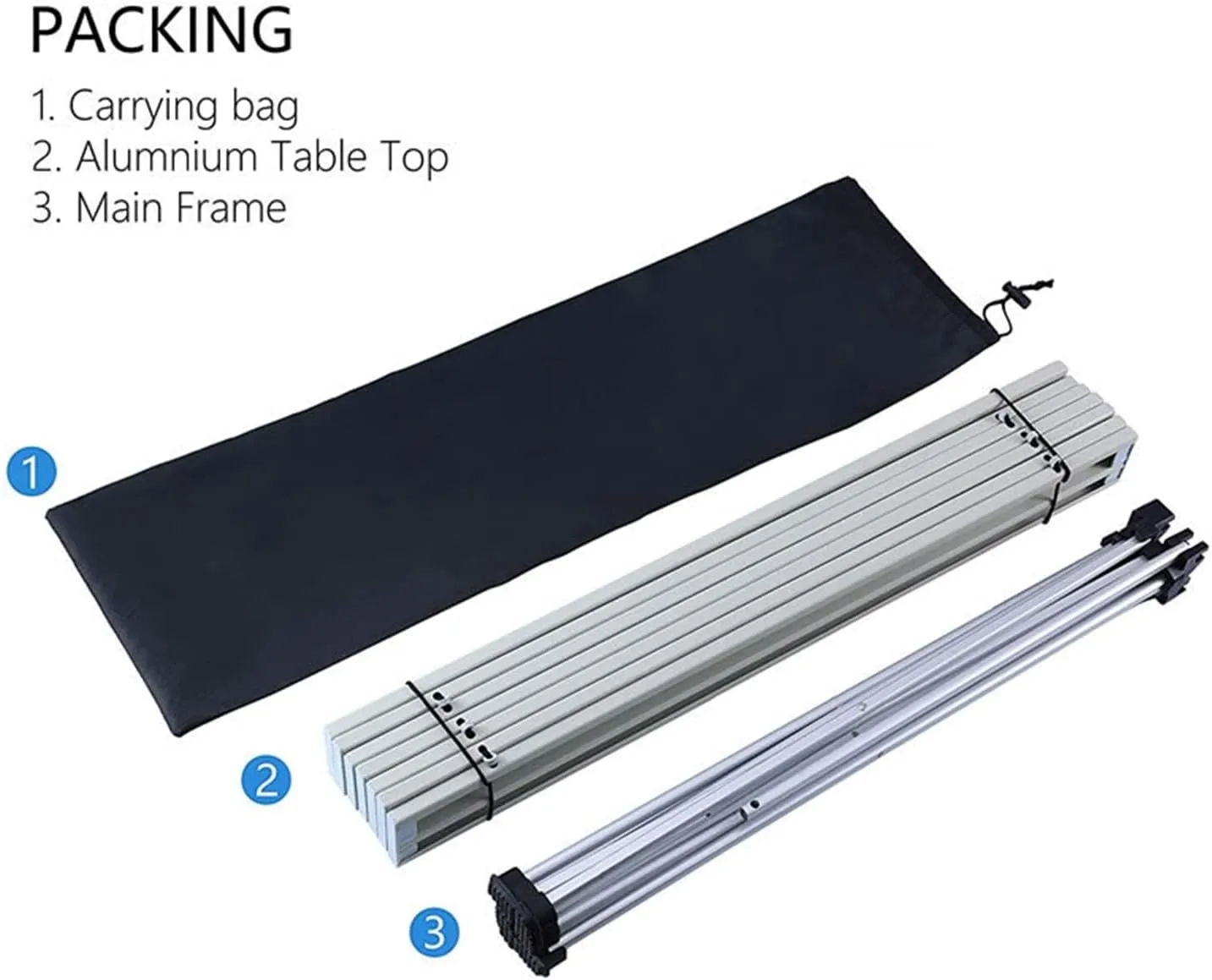 Folding Dining Table Portable Folding Camping Table with Carry Bag for Outdoor, Fishing Ultralight Aluminum Camp Table (Color : Matte)