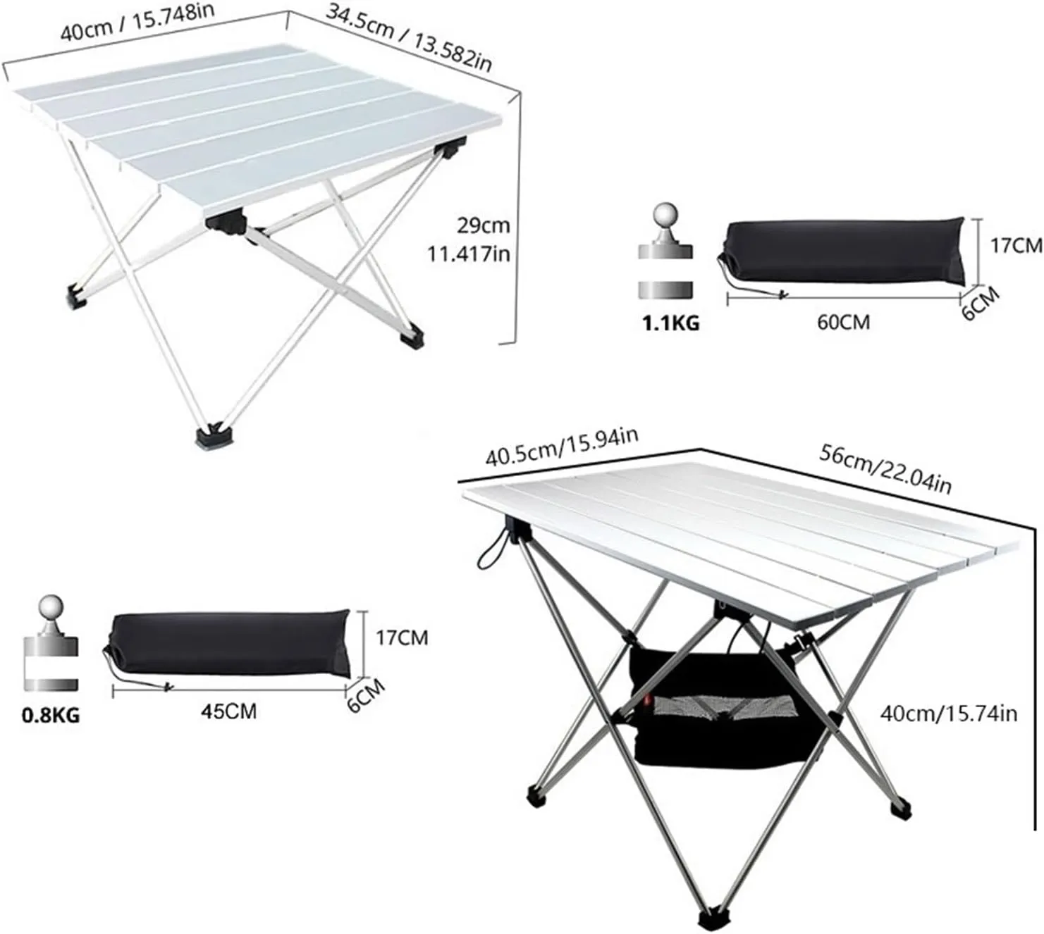 Folding Dining Table Portable Folding Camping Table with Carry Bag for Outdoor, Fishing Ultralight Aluminum Camp Table (Color : Matte)