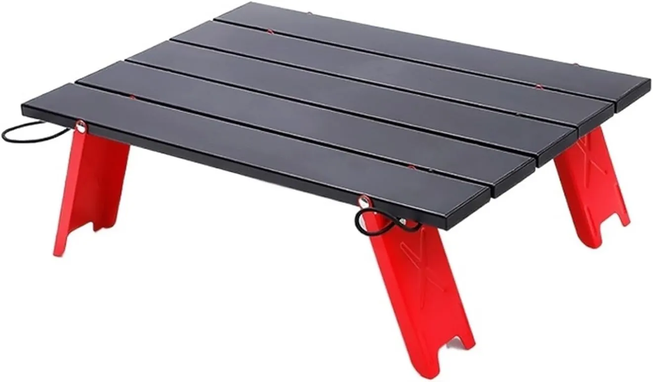 Folding Dining Table Ultra Light Folding Computer Bed Desk Camping Mini Portable Foldable Table for Outdoor Picnic Barbecue Tours Tableware (Color : Silver)