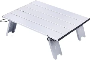 Folding Dining Table Ultra Light Folding Computer Bed Desk Camping Mini Portable Foldable Table for Outdoor Picnic Barbecue Tours Tableware (Color : Silver)