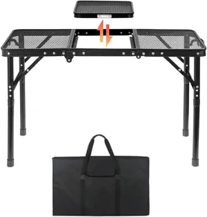 Folding Grill Table Picnic Table Lightweight Versatile Compact Height Adjustable Camp Table for Beach Garden RV Patio Hiking