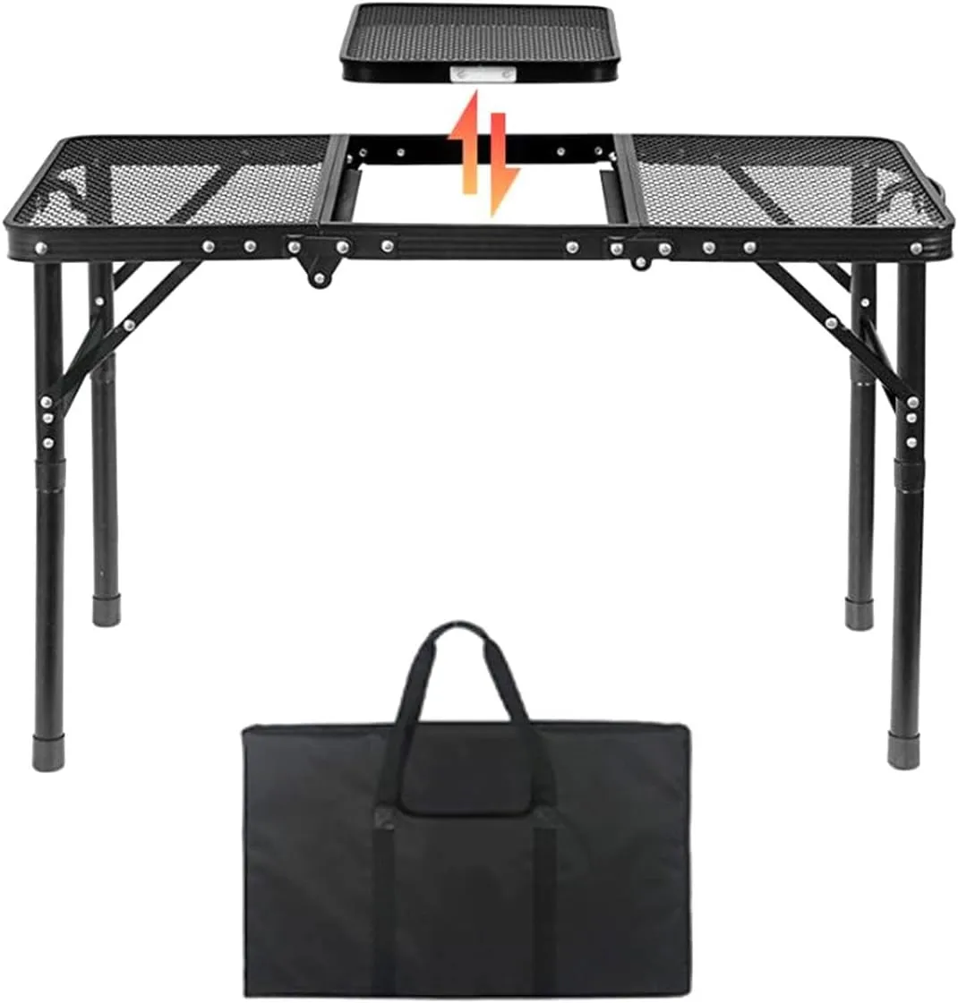 Folding Grill Table Picnic Table Lightweight Versatile Compact Height Adjustable Camp Table for Beach Garden RV Patio Hiking