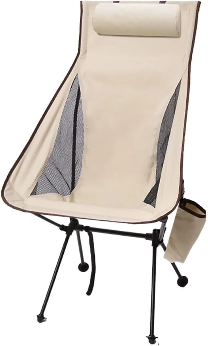 Folding Moon Chair, Portable Camping Chair, Telescopic Stool for Outdoor Fishing, Hiking, Picnic, and Beach, Lightweight with Storage Bag