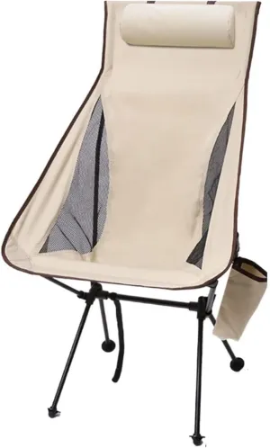 Folding Moon Chair, Portable Camping Chair, Telescopic Stool for Outdoor Fishing, Hiking, Picnic, and Beach, Lightweight with Storage Bag