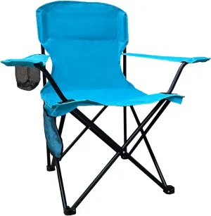 Folding Outdoor Beach Camp Chair with Cup Holder, Storage Pocket, Waterproof Bag Outdoor Arm Chair, Supports 225LBS, Blue