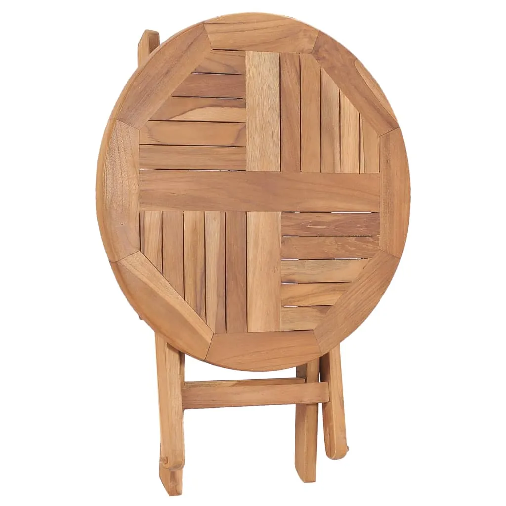 Folding Patio Table 17.7" Solid Teak Wood