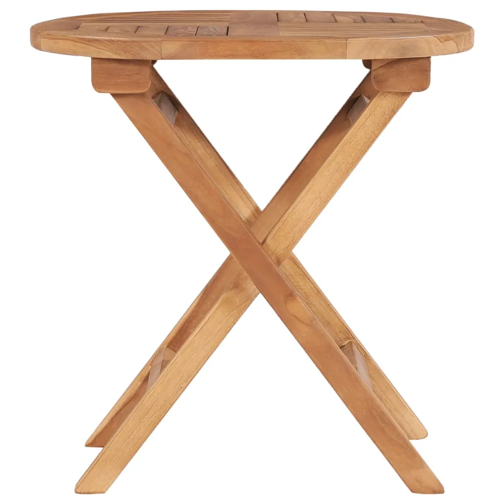 Folding Patio Table 17.7" Solid Teak Wood