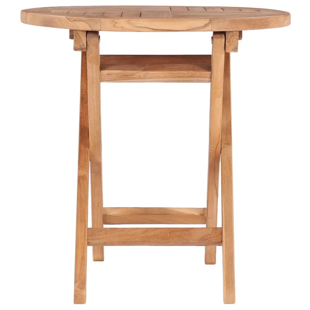 Folding Patio Table 17.7" Solid Teak Wood
