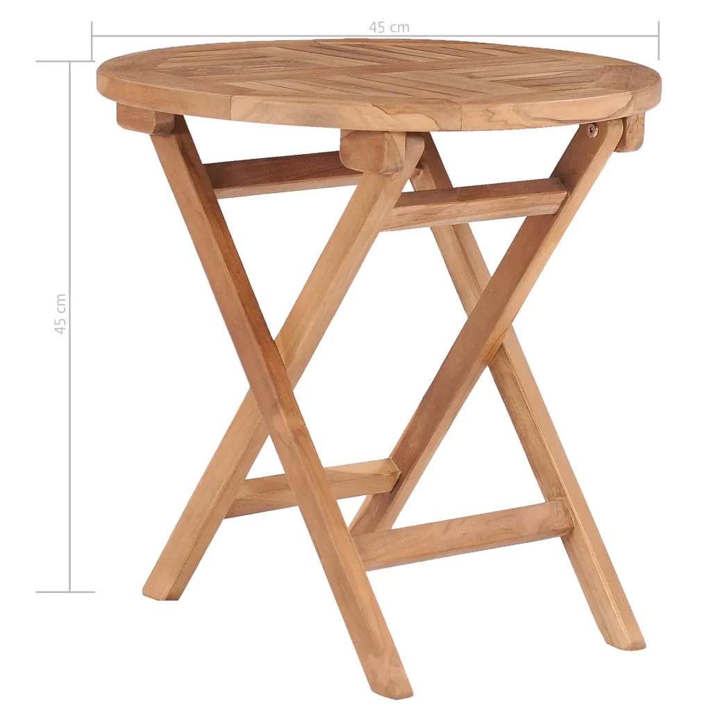 Folding Patio Table 17.7" Solid Teak Wood